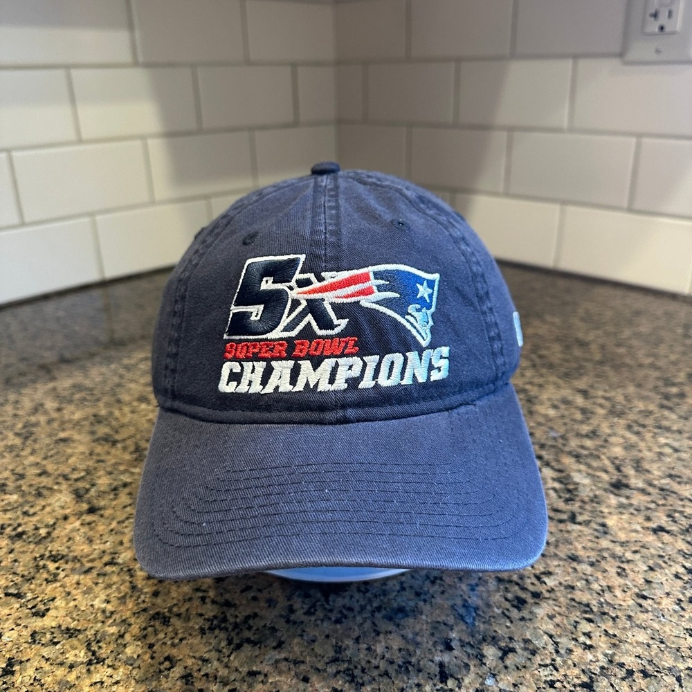 New England Patriots New Era 9TWENTY Baseball Cap Adjustable Navy 5X SB Champs
